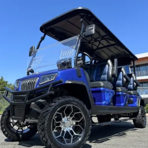Blue 2025 Evolution D2+2 Maverick electric golf cart